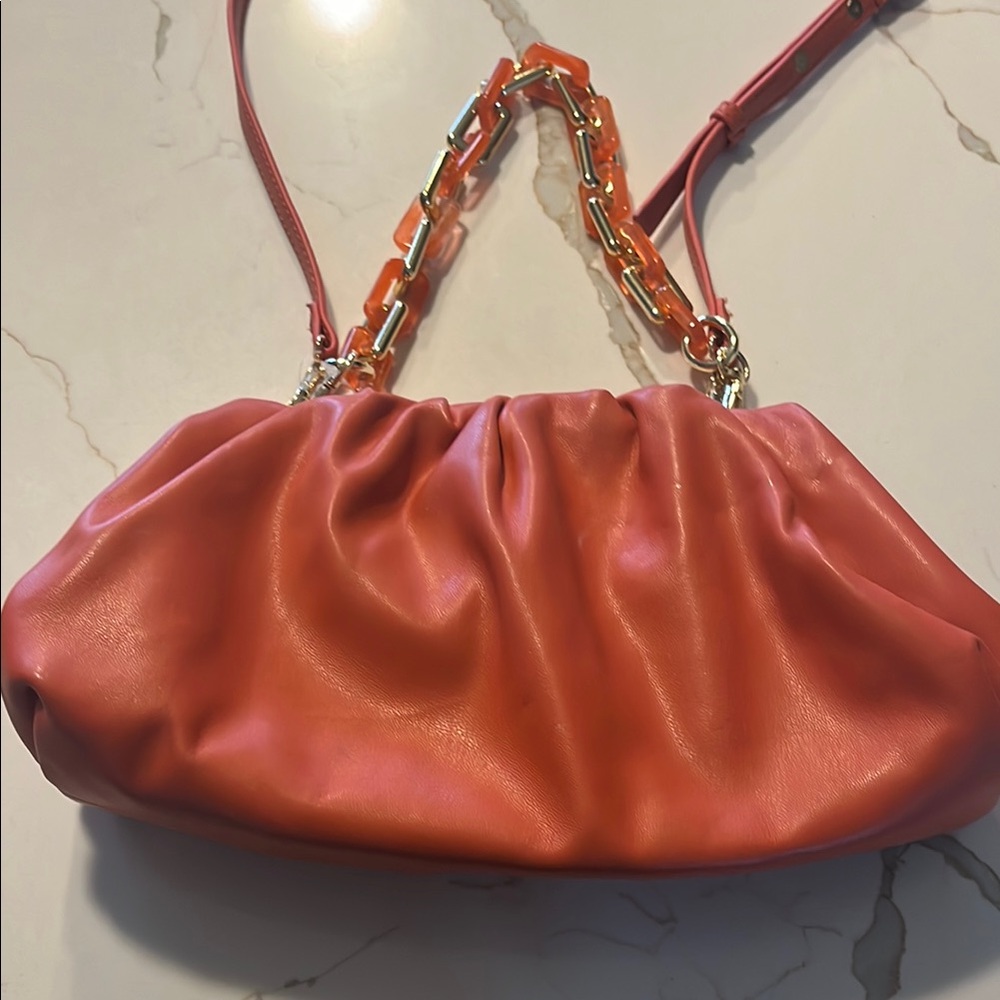 Elegant orange Chain Strap Women's Bag